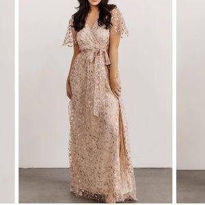 Baltic Born Marseille Embossed Maxi Dress - Sequin Champagne
